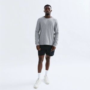 Reigning Champ grey 1x1 slub cotton long sleeve shirt